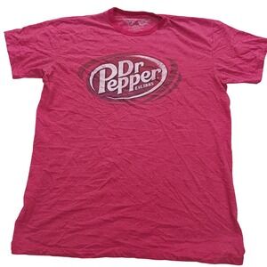 Dr Pepper Graphic T-Shirt Mens L Red Heathered Short Sleeve 2010 Vintage Style